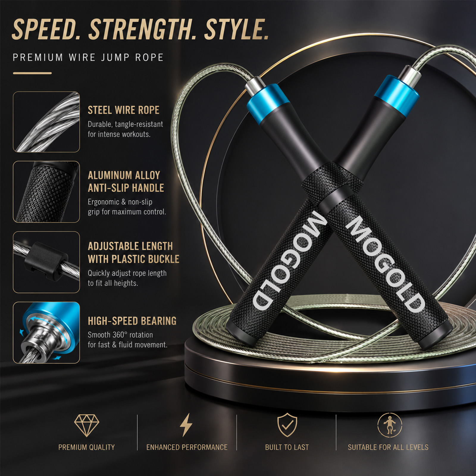 MOGOLD Professional Speed Jump - đánh giá và giá Jump Rope Speed Bearing